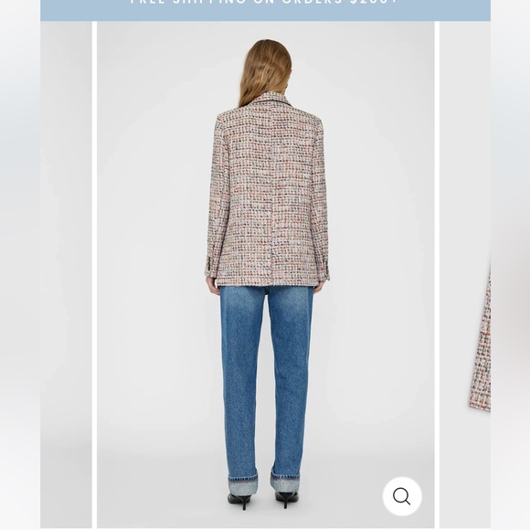 Anine Bing Diana Tweed Blazer Lavender Size Small NEW RARE - Picture 3 of 16